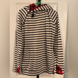 Ampersand Ave striped/plaid XL hoodie